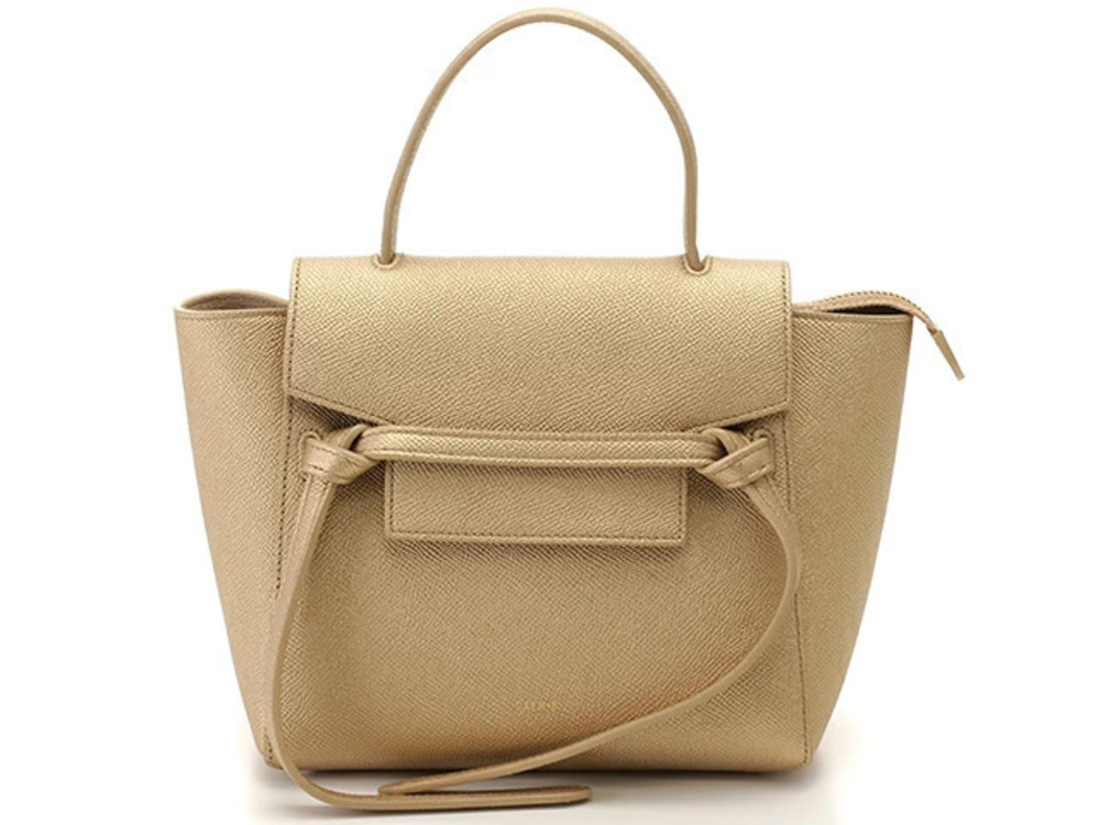 Celine Belt Leather Crossbody Bag Gold Leather Shoulder